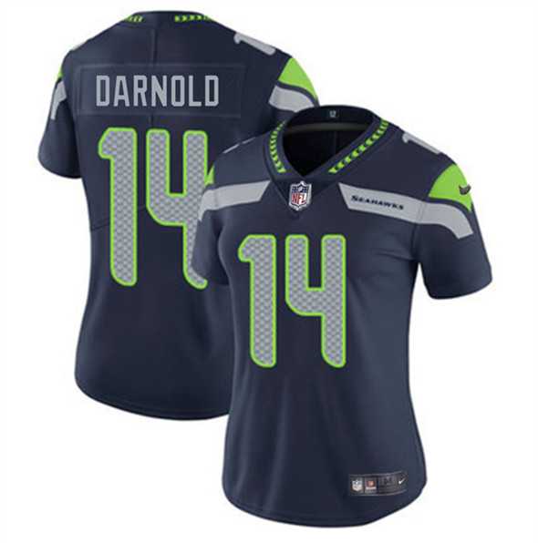 Women%27s Seattle Seahawks #14 Sam Darnold Navy 2025 Vapor Limited Stitched Jersey Dzhi->san francisco 49ers->NFL Jersey